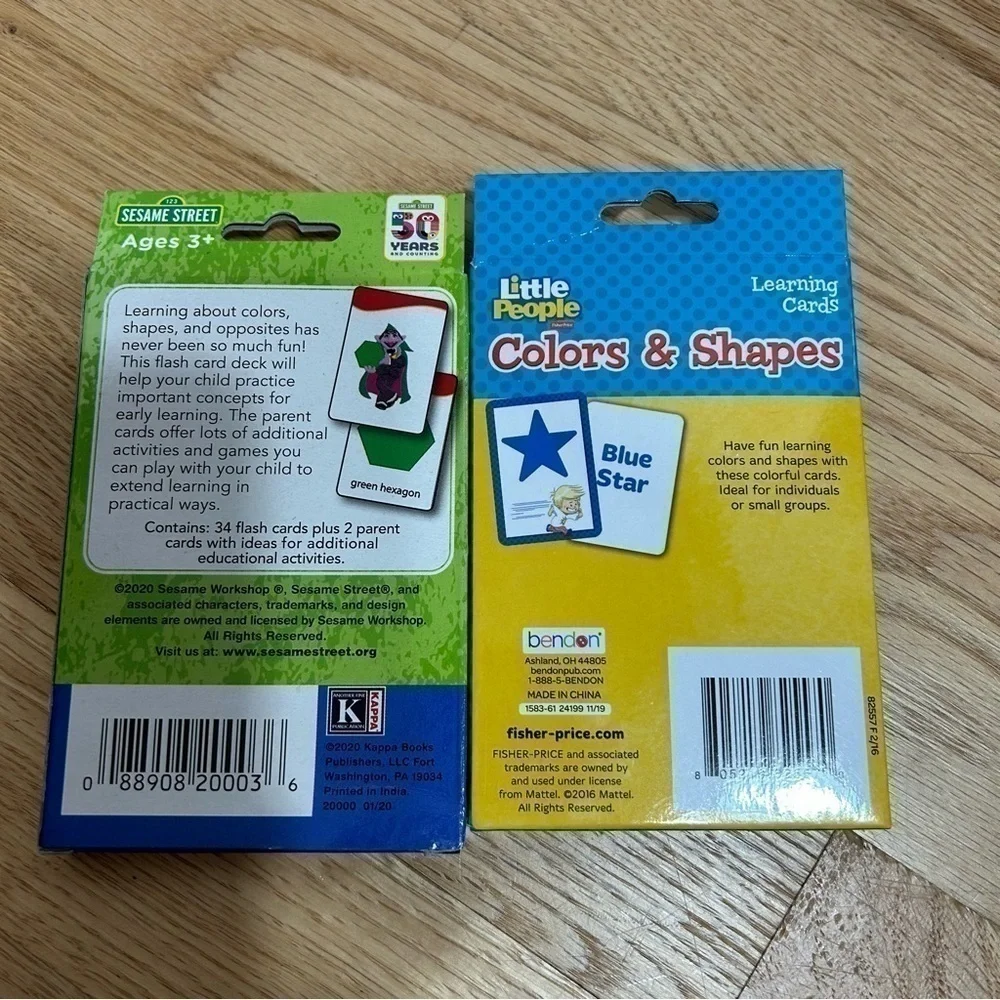 Toddler Game Flash Card Bundle Sesame Street Colors Little People Shapes NEW